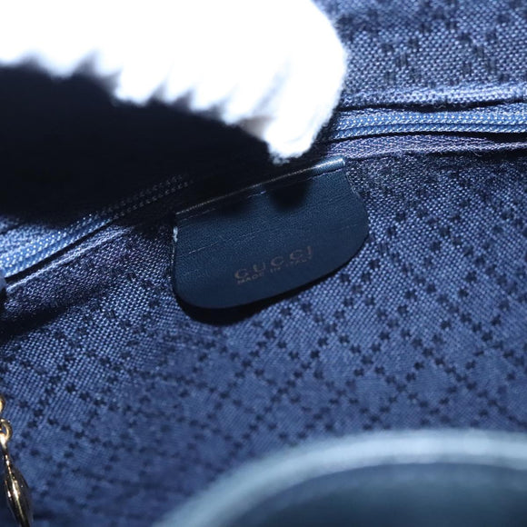 GUCCI Bamboo Backpack Leather Black Gold 003 3444 0030 Auth nb256