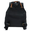 GUCCI Bamboo Backpack Leather Black Gold 003 3444 0030 Auth nb256-2