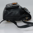 GUCCI Bamboo Backpack Leather Black Gold 003 3444 0030 Auth nb256-3
