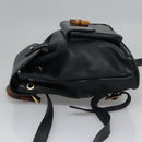 GUCCI Bamboo Backpack Leather Black Gold 003 3444 0030 Auth nb256-4
