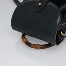 GUCCI Bamboo Backpack Leather Black Gold 003 3444 0030 Auth nb256-6