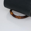 GUCCI Bamboo Backpack Leather Black Gold 003 3444 0030 Auth nb256-7