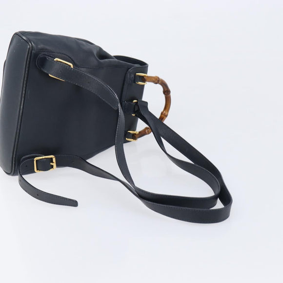 GUCCI Bamboo Rugzak Leer Zwart Goud 003 3444 0030 Auth nb256
