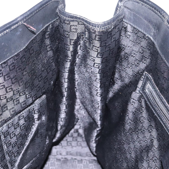 GUCCI Hand Bag Canvas Black 115517 Auth nb281