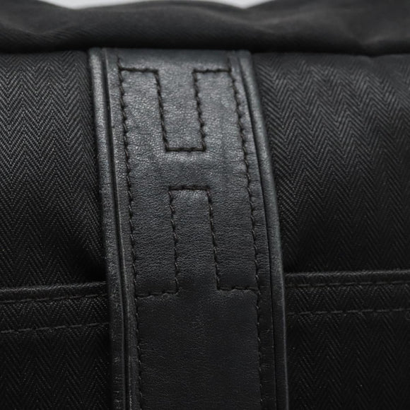 HERMES Acapulco Basas MM Shoulder Bag Nylon Black Auth nb282