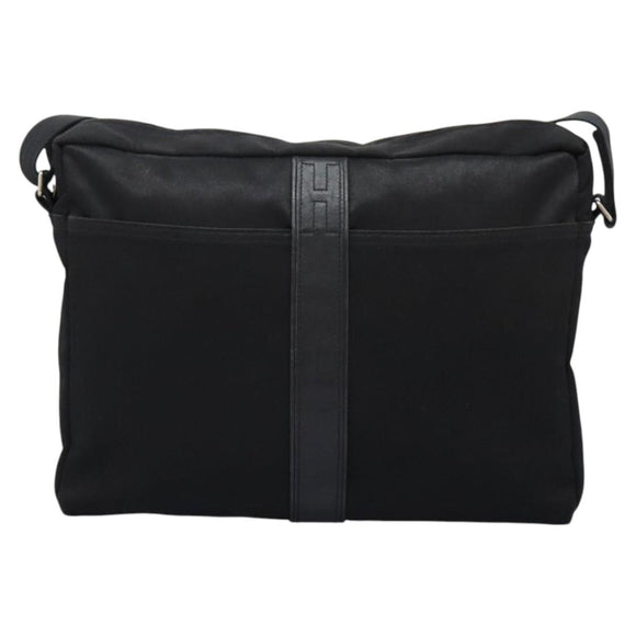 HERMES Acapulco Basas MM Shoulder Bag Nylon Black Auth nb282