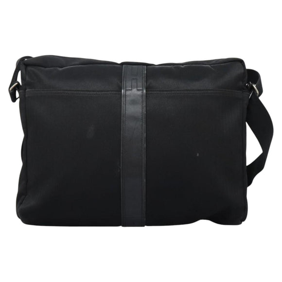 HERMES Acapulco Basas MM Shoulder Bag Nylon Black Auth nb282