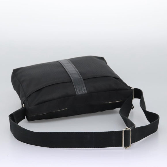 HERMES Acapulco Basas MM Shoulder Bag Nylon Black Auth nb282