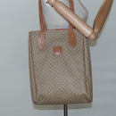 CELINE Macadam Canvas Tote Bag PVC Beige Gold Auth nb284-21