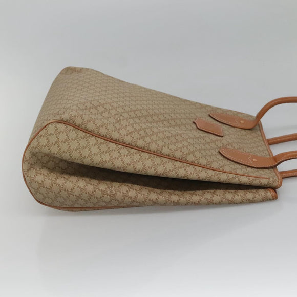 CELINE Macadam Canvas Tote Bag PVC Beige Gold Auth nb284