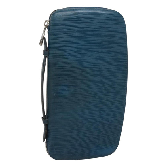 LOUIS VUITTON Epi Organizer Atholl Clutch Bag Blue M60731 LV Auth nb291