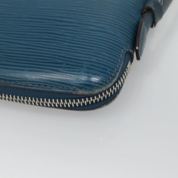 LOUIS VUITTON Epi Organizer Atholl Clutch Bag Blue M60731 LV Auth nb291