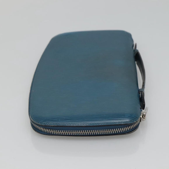 LOUIS VUITTON Epi Organizer Atholl Clutch Bag Blue M60731 LV Auth nb291