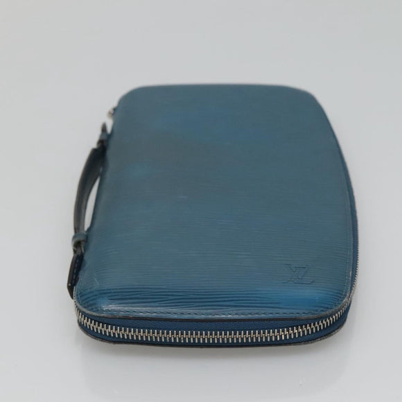 LOUIS VUITTON Epi Organizer Atholl Clutch Bag Blue M60731 LV Auth nb291