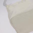 FENDI Shoulder Bag Nylon Leather Beige White Silver Auth nb296-15
