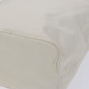 FENDI Shoulder Bag Nylon Leather Beige White Silver Auth nb296-16