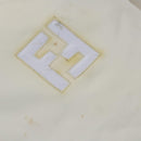 FENDI Shoulder Bag Nylon Leather Beige White Silver Auth nb296-9