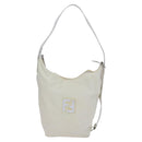 FENDI Shoulder Bag Nylon Leather Beige White Silver Auth nb296-13