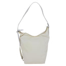 FENDI Shoulder Bag Nylon Leather Beige White Silver Auth nb296-2