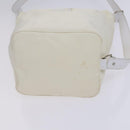 FENDI Shoulder Bag Nylon Leather Beige White Silver Auth nb296-5