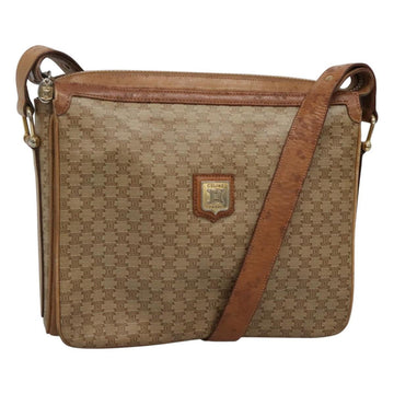 CELINE Macadam Canvas Shoulder Bag PVC Beige Gold Auth nb297