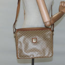 CELINE Macadam Canvas Shoulder Bag PVC Beige Gold Auth nb297-24