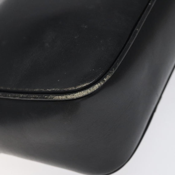 CELINE Clutch Bag Leather Black Auth nb304