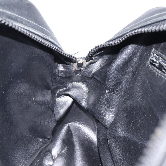 CELINE Clutch Bag Leather Black Auth nb304