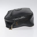 CELINE Clutch Bag Leather Black Auth nb304-4