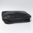 CELINE Clutch Bag Leather Black Auth nb304-5