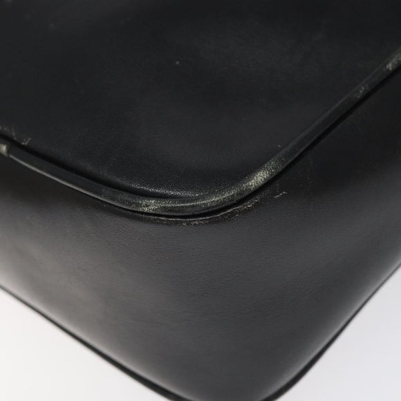 CELINE Clutch Bag Leather Black Auth nb304