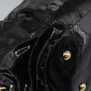 LOUIS VUITTON Monogram Mahina Surya L Bag Enamel Black M95881 LV Auth nb310-10