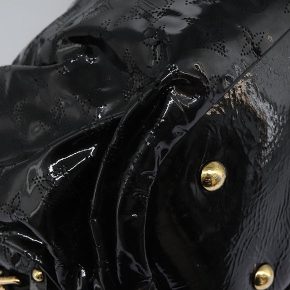 LOUIS VUITTON Monogram Mahina Surya L Bag Enamel Black M95881 LV Auth nb310