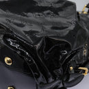 LOUIS VUITTON Monogram Mahina Surya L Bag Enamel Black M95881 LV Auth nb310-11