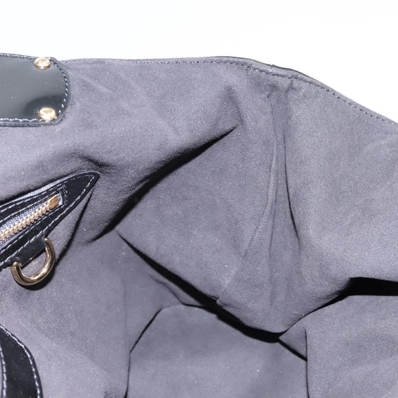 LOUIS VUITTON Monogram Mahina Surya L Bag Enamel Black M95881 LV Auth nb310