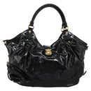 LOUIS VUITTON Monogram Mahina Surya L Bag Enamel Black M95881 LV Auth nb310-2