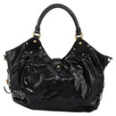 LOUIS VUITTON Monogram Mahina Surya L Bag Enamel Black M95881 LV Auth nb310-3