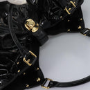 LOUIS VUITTON Monogram Mahina Surya L Bag Enamel Black M95881 LV Auth nb310-6