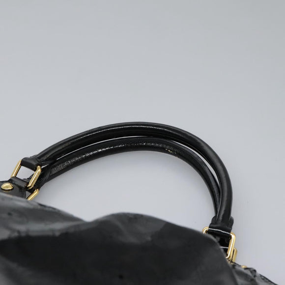 LOUIS VUITTON Monogram Mahina Surya L Bag Enamel Black M95881 LV Auth nb310