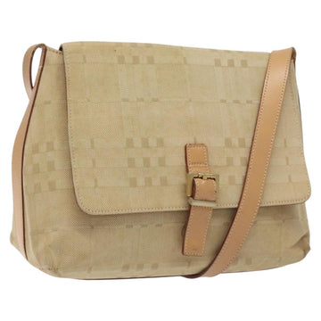 BURBERRY Nova Check Shoulder Bag Canvas Beige Auth nb311