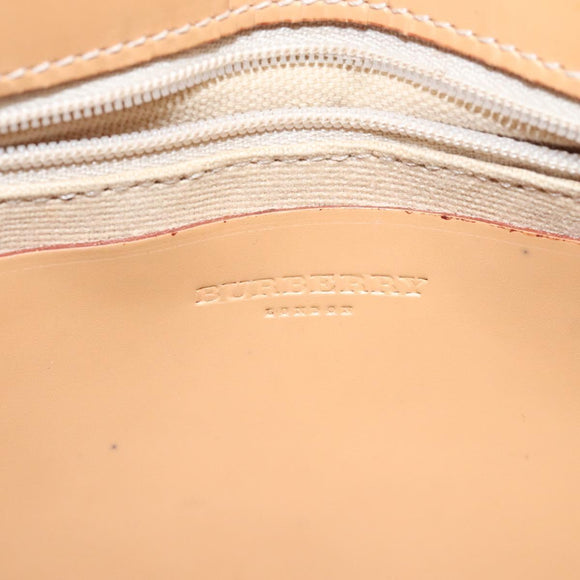 BURBERRY Nova Check Shoulder Bag Canvas Beige Auth nb311