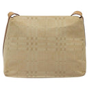 BURBERRY Nova Check Shoulder Bag Canvas Beige Auth nb311-2