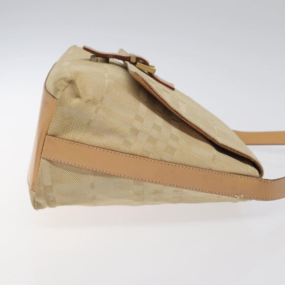 BURBERRY Nova Check Shoulder Bag Canvas Beige Auth nb311