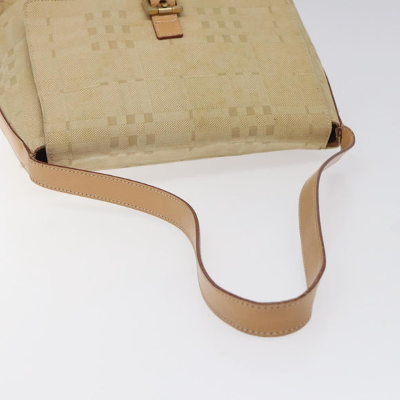 BURBERRY Nova Check Shoulder Bag Canvas Beige Auth nb311