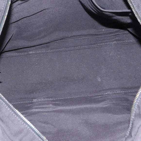 HERMES Her Line Her Line MM Hand Bag Canvas Black Silver Auth nb424