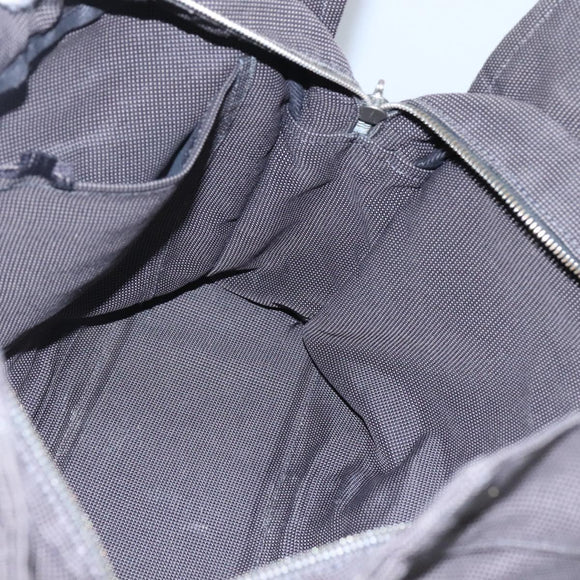 HERMES Her Line Her Line MM Hand Bag Canvas Black Silver Auth nb424