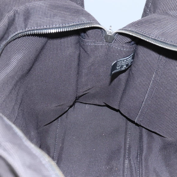 HERMES Her Line Her Line MM Hand Bag Canvas Black Silver Auth nb424