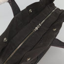 HERMES Her Line Her Line MM Hand Bag Canvas Black Silver Auth nb424-6