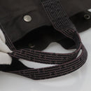 HERMES Her Line Her Line MM Hand Bag Canvas Black Silver Auth nb424-7