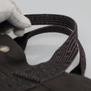 HERMES Her Line Her Line MM Hand Bag Canvas Black Silver Auth nb424-8